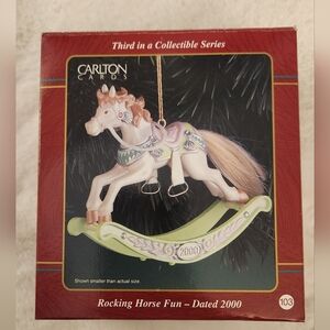 Vintage & Rare Carlton Cards Rocking Horse Ornament - 2000